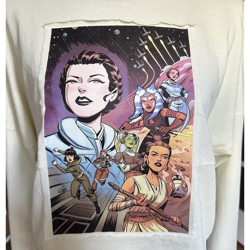 Star Wars Spirit Jersey Women's Small Long Sleeve The Force Is With Us Graphic T - Picture 2 of 6